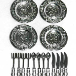 Silver plates and cutlery