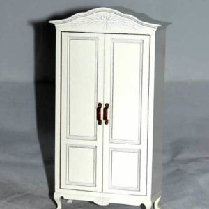 White wardrobe with opening doors