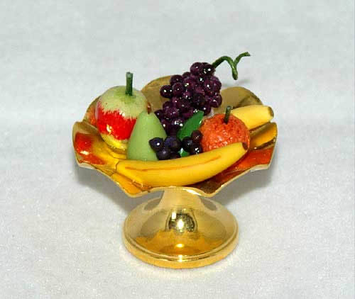 Gold fruit platter with assorted fruit