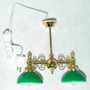 Pendant light with green shades
