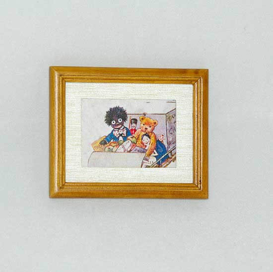 Wooden framed cartoon train picture