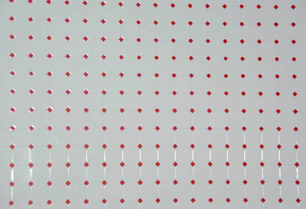 Vinyl flooring, red and white octagonal tiles