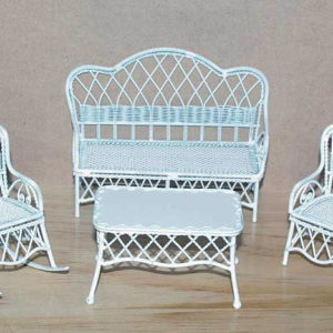 White wire lounge, 4 piece