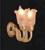 Double tulip wall sconce