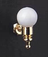 White globe sconce, straight arm