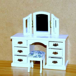 Dressing table with stool and three wing mirror  set