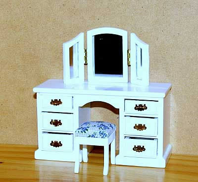 Dressing table with stool and three wing mirror  set