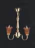 2 arm up amber tulip chandelier