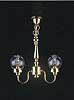 2 arm clear globe chandelier