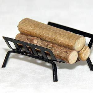 Log fire grate