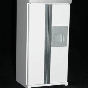 White fridge, opening doors and drawers