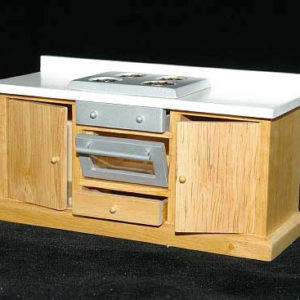 Kitchen stove pine with white bench