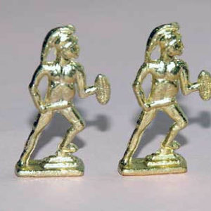 Gold warrior statues set of 2