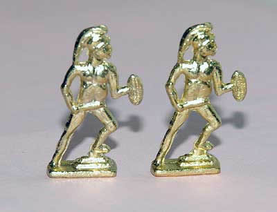 Gold warrior statues set of 2