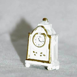 white mantle clock