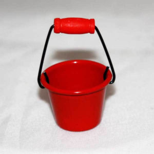 Bucket, red. Silver only