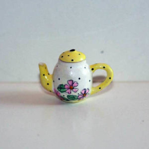 Teapot, yellow floral