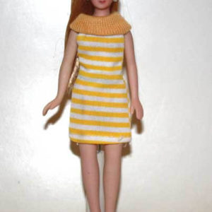 Lady - yellow-white striped dress