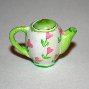 Teapot, green removable lid