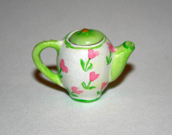 Teapot, green removable lid