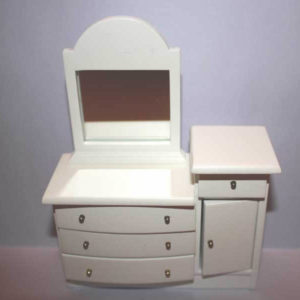 Dressing table, white painted timber