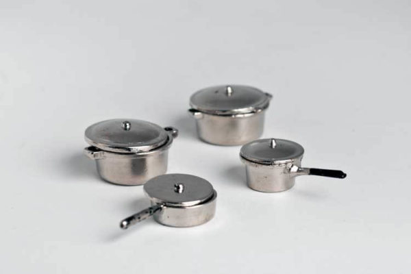 Saucepans  set 4 piece  silver