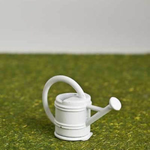 White garden watering can