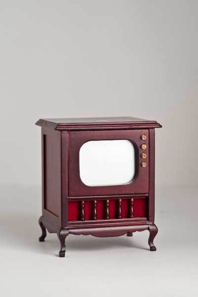 Old fashioned mahogany television set