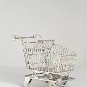 Silver wire shopping trolley  used look