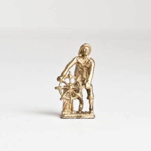 Gold fisherman figure