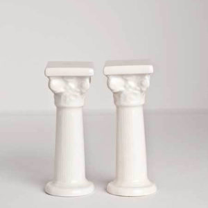 Set of 2 porcelain  tall corinthian columns