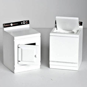 White washing machine and dryer set