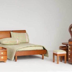 1940s green and pink patterned bedroom set