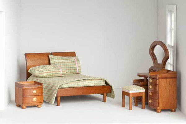 1940s green and pink patterned bedroom set