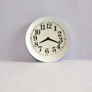 Clock white metal