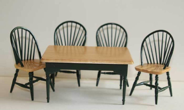 Green kitchen table with 4 chairs