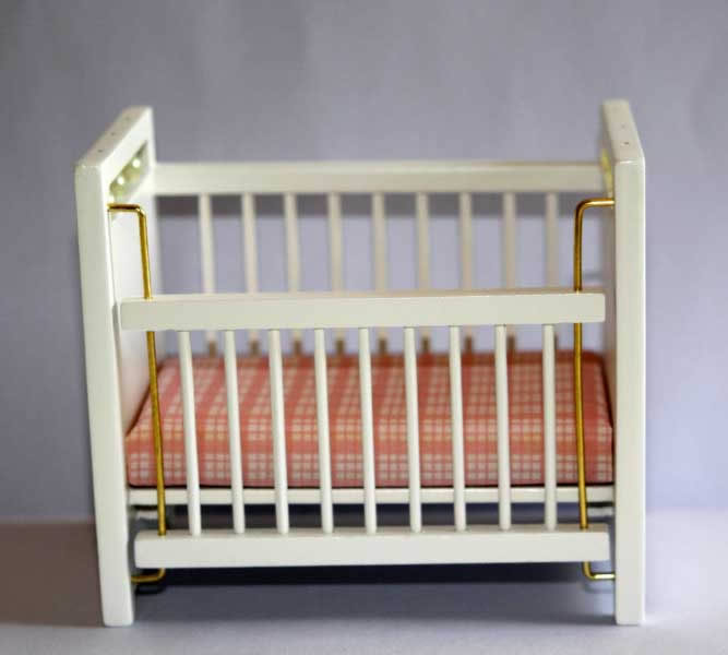 white dropside cot