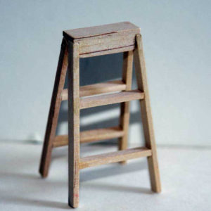 Step ladder, opening, pine two step