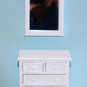 White painted dresser and mirror