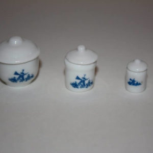 Canister set 3, white china