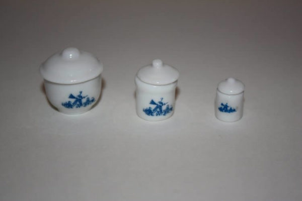 Canister set 3, white china