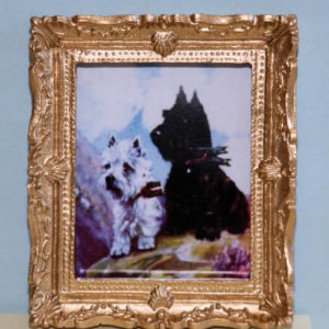 Gold framed 2 dogs Terrier