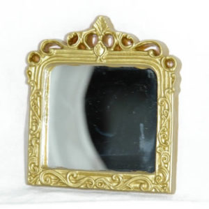 Mirror large rectangle, gold detail frame