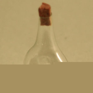 Glass corked bottle