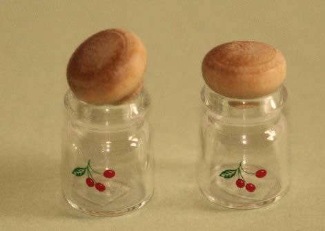 Glass jars, decorated