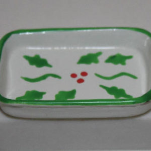 Casserole dish green and white