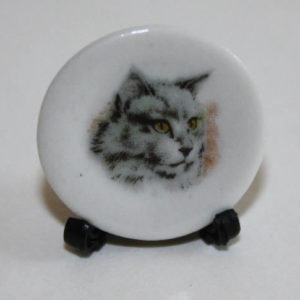 Grey cat plate