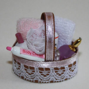 Bathroom basket with lotions