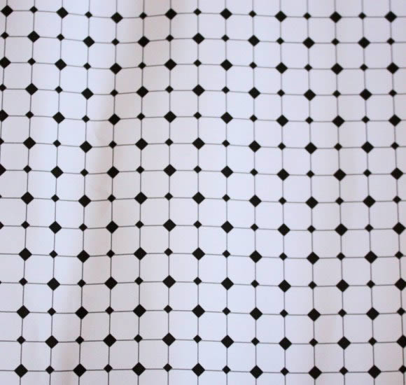 White and black floor tiles