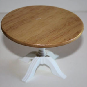 Table round pine top with white base